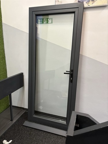 Grey aluminium single glass - grey,