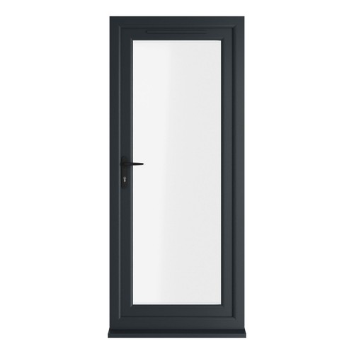 Pvc single door clear glass - pvc, &
