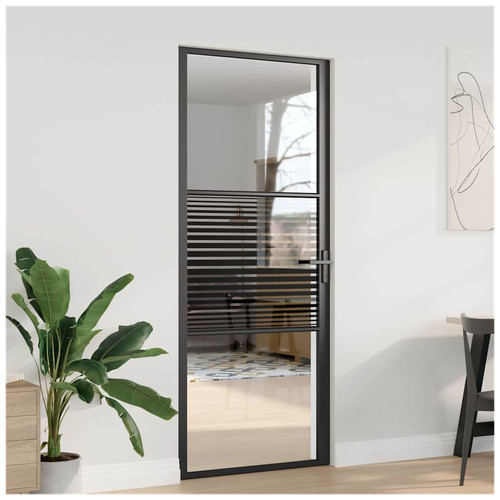 Glass door black aluminium - glass, 83