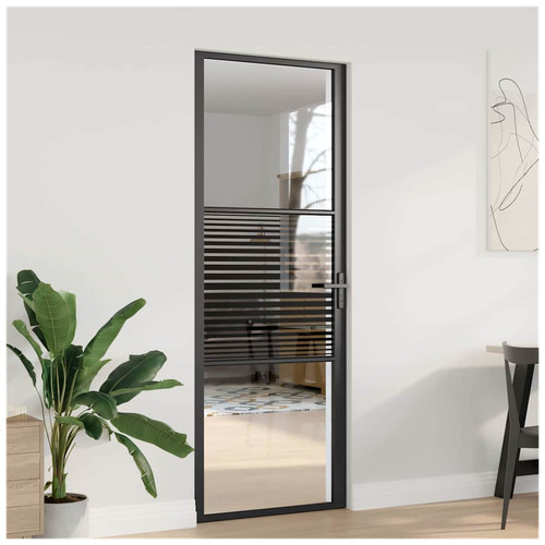 Glass door black - aluminium, 76